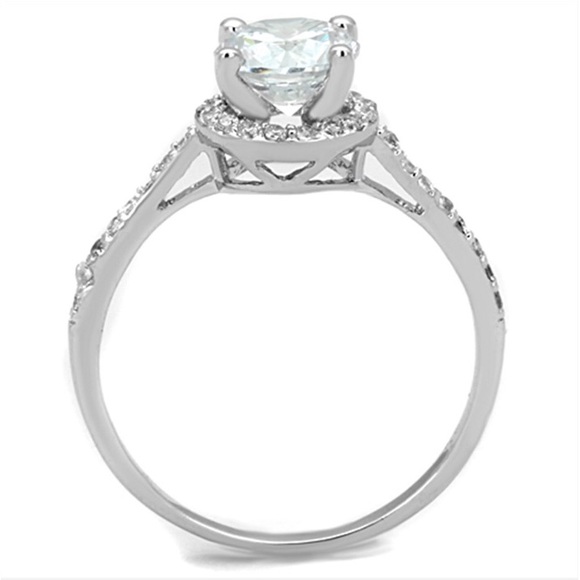 Brass & Rhodium Cubic Zirconia Ring - Picture 3 of 4